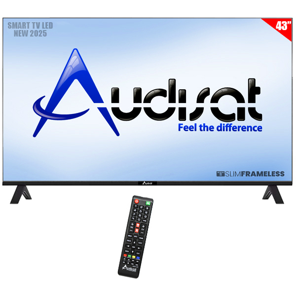 Smart TV LED 43" Audisat AD-43 (2025) Full HD Android TV Wi-Fi com Conversor Digital (1 Ano de Garantia)